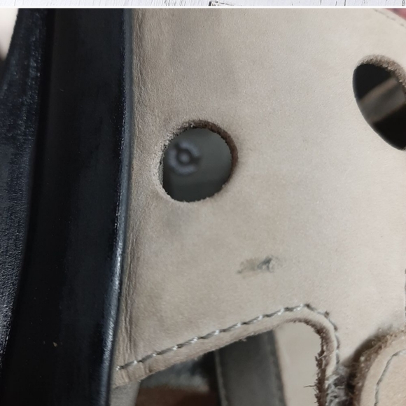 Mephisto Polly Leather Wedge Sandals Light Sand Size 40​​ - Picture 2 of 6